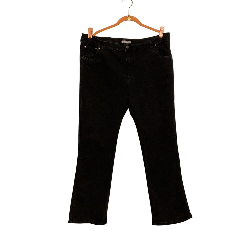 Woman Within 20W Straight Leg Black Jeans